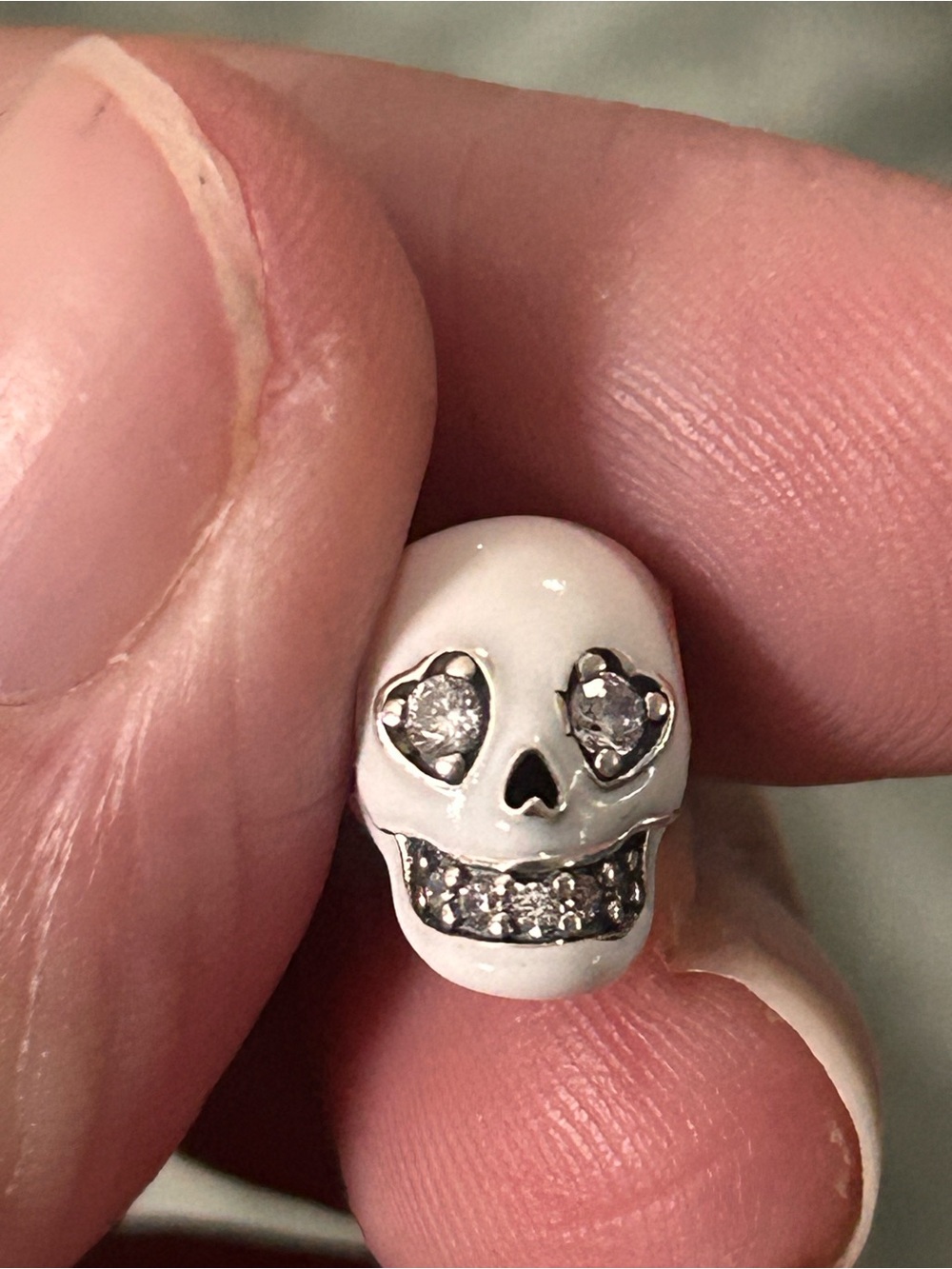 Pandora Glow-in-the-dark Skull Charm Sterling Silver